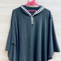 【DORACO】授乳ケープ　グレー×ボーダー