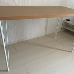 ニトリ プレフェ 天板(ライトブラウン)＆脚(ワイヤーレッグ)