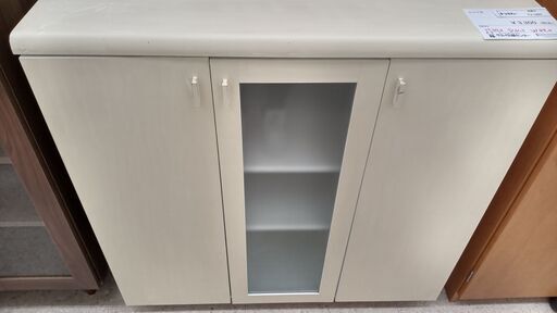 店長特別値引き★ジモティ割あり★  レンジ台 クリーム H89×D41.5×W89 クリーニング済み TJ1463