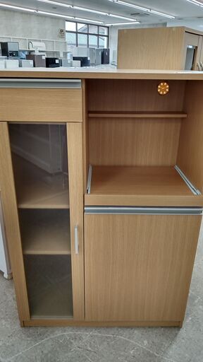 ★ジモティ割あり★  レンジ台 ライトブラウン H110×D39.5×W75 クリーニング済み TJ1465