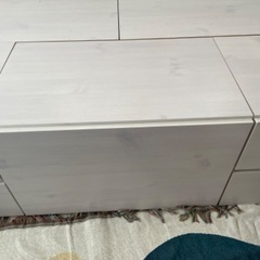 ベッド/収納付きベッド/白の画像