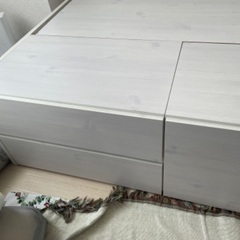 ベッド/収納付きベッド/白の画像