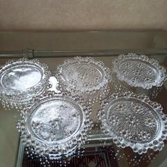 (最終価格)涼しげな硝子のコースター　５客