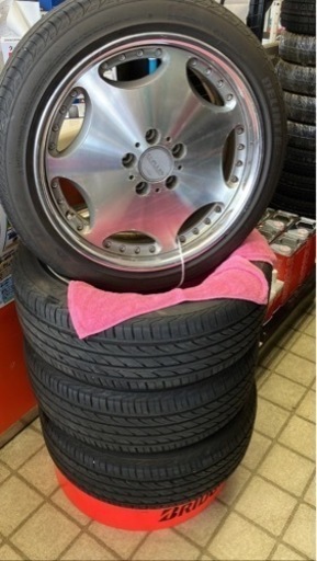 シャレン　18インチ　7.5j +43 114.3 5穴　215/45r18 22年タイヤバリ溝