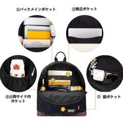 新品未使用品！軽量✨防水✨リュック　収納ポケット　通勤　通学　大容量　黒の画像