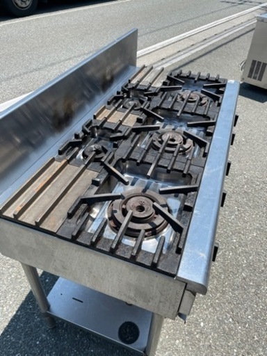 ■中古品 マルゼン5口コンロ RGT-1265C 2019年 LPガス1200ｘ600ｘ800ｍｍ 動作問題なし■