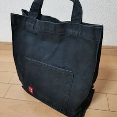 倉敷帆布　トートバック　黒色　中古