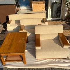 山口県下関市発！ソファー・テーブルセット　アンティーク　昭和　古...