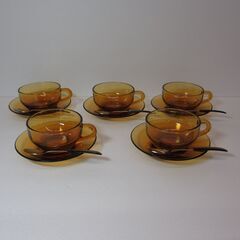 昭和レトロ　アデリア クラウン　カップ＆ソーサー5客セット