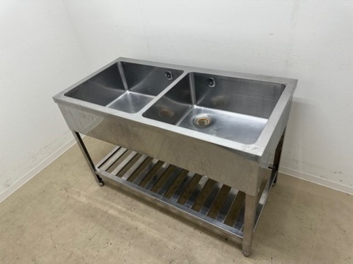 業務用　ステンレス　２槽シンク流し台　店舗　飲食店　W１２００ｘD６００ｘＨ８００ｍｍ