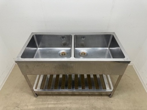 業務用　ステンレス　２槽シンク流し台　店舗　飲食店　W１２００ｘD６００ｘＨ８００ｍｍ