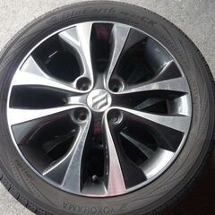 スズキ純正アルミホイール　165/55R15　MH34S　ワゴンR　スティングレー　T　タイヤ　深溝　中古品の画像