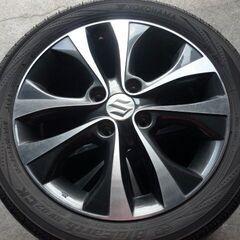 スズキ純正アルミホイール　165/55R15　MH34S　ワゴンR　スティングレー　T　タイヤ　深溝　中古品の画像