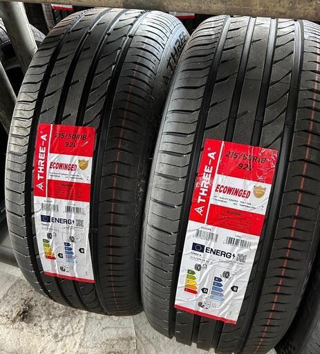 ?215/50R18⭐工賃込み！新品未使用！ヤリスクロス、CX-3、VW T-Roc、アウディQ2等に！THREE-A製サマータイヤ入