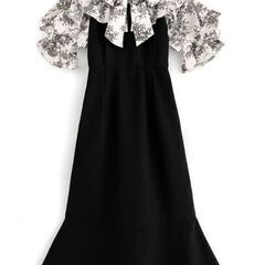 【GRL】トワルドジュイ柄ボウタイフリルワンピース