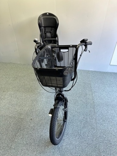 大型カゴあり　子供乗せシート付き　パナソニックギュット　電動自転車20インチ　落ち着いたブラック色