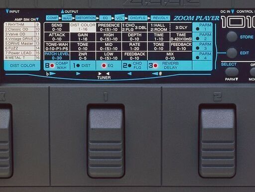 受付終了】ZOOM マルチエフェクター 1010 取説 アダプター付き エレキ