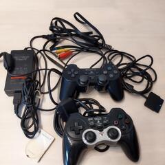 ソニー PS2 すぐ遊べる　プレステ2 本体一式 薄型 ソフト7本付の画像