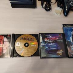 ソニー PS2 すぐ遊べる　プレステ2 本体一式 薄型 ソフト7本付の画像