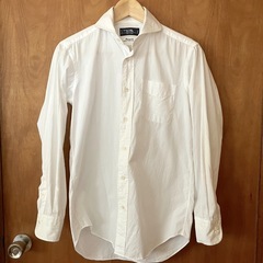 美品　メーカーズシャツ鎌倉 　カッタウェイカラー　コットンツイル　37-81　made in Japan　ホリゾンタルの画像