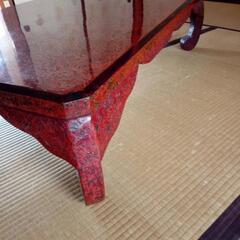 座卓　猫足　漆塗り　大きさ約１２１cm×８５cm　高さ約３１cmの画像