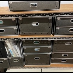 無印硬質パルプボックスセット＋メタルラックの画像