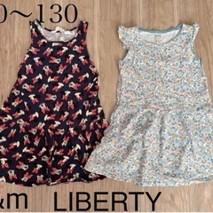 ユニクロ リバティ　ワンピース　130  ミニーマウス　h&m