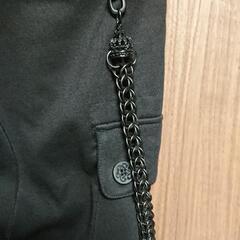 [値下げ!]新品タグなし　semantic designメンズサルエル７分丈カーゴパンツ！Mサイズ ブラックウォレットチェーン付き！の画像