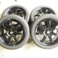 215/45R17 4本ｾｯﾄ OZﾚｰｼﾝｸﾞ 17×7J+55 114.3 5穴 ﾊﾌﾞ径73ﾐﾘ ﾀｲﾔ溝有り