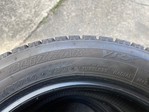 722-2)工賃込み！155/65R14ブリヂストンスタッドレス中古4本セット！17年製VRX