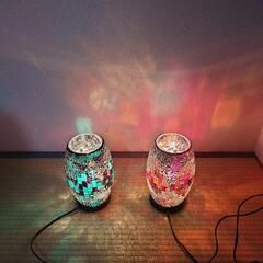 ガラススタンドライト2個セット 7月28日迄