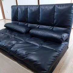 セミダブル　ソファーベッド　ローソファ　黒　セミダブル　の画像