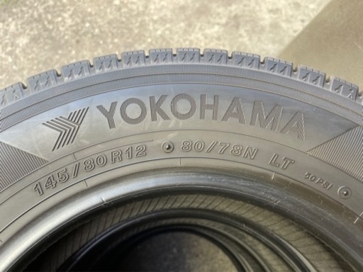 724-1)工賃込み！145/80R12 80/78N LT ヨコハマスタッドレス中古4本セット！21年製iG91
