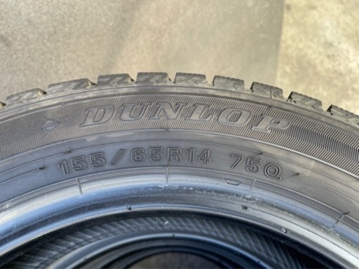 723-5)工賃込み！155/65R14ダンロップスタッドレス中古4本セット！18年製WM02