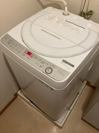 洗濯機　SHARP ES-GE7C 2019年製