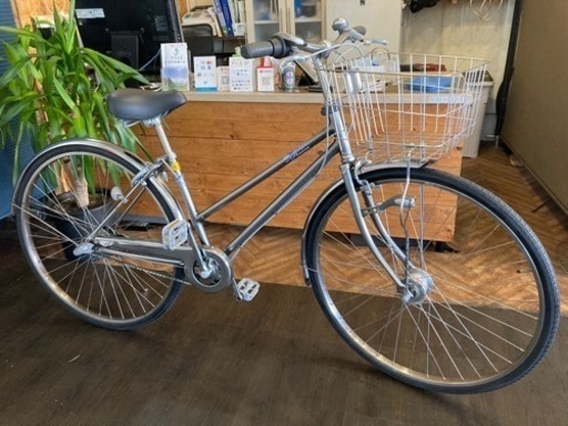 【LEDオートライト】内装3段　27インチ自転車　ガンメタ　名古屋プレミアム商品券×金鯱マネー参加店舗