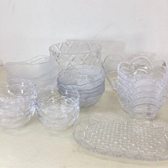＊【未使用・長期保管品】食器 ガラス クリスタル 中皿 ボウル ...