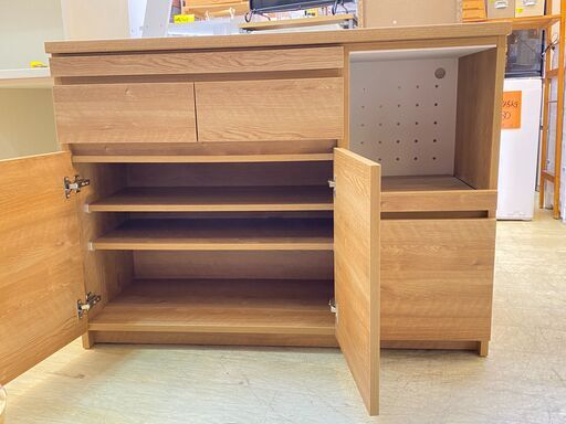 LOWYA 大塚家具 キッチンカウンター 120cm ステンレスカウンター付 木目調 ★買取帝国 志木店