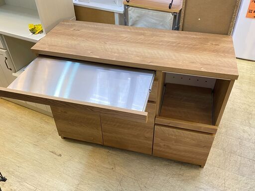 LOWYA 大塚家具 キッチンカウンター 120cm ステンレスカウンター付 木目調 ★買取帝国 志木店