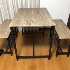 ②【数量限定】テーブル＆ベンチ３点セット(屋内用)【商談成立】