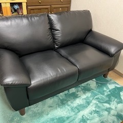 2人掛けソファー　ブラック