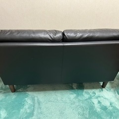 2人掛けソファー　ブラックの画像