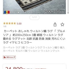 【お引き渡し予定】美品　ウィルトンカーペット(200x250 :3畳サイズ)の画像