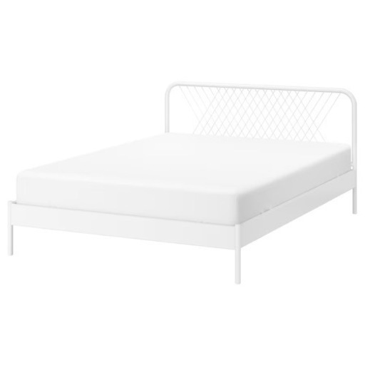 ikeaネストゥン ベッドフレーム, ホワイト, 120x200 cm ゼミダブル、マットレス付き