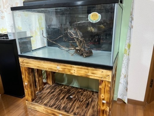 コトブキ90cm水槽＋上部濾過＋ライト＋オーダーメイド水槽台