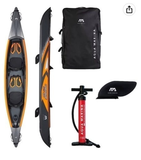 1回使用のみ AIR-K 440 川下り 湖 海釣り カヤック 2人乗り