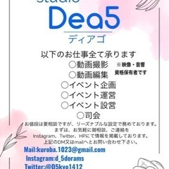 動画撮影、編集して欲しい方募集