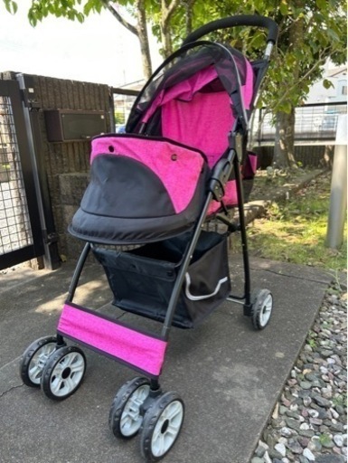 値下(美品)おでかけカートFit ピンク