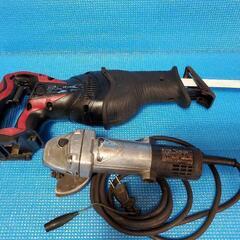 日立セイバーソーとコード付きグラインダーの画像