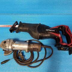 日立セイバーソーとコード付きグラインダーの画像